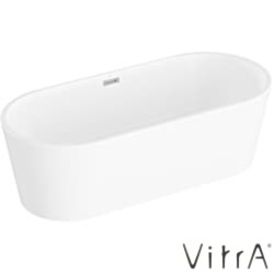 Vitra - Vitra Geo 180x80 Oval Küvet, Dikdörtgen Taşmalı Sifon + Ayak, Beyaz